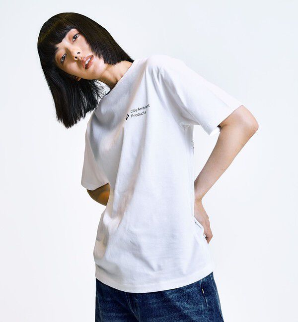 SHIPS「City Ambient Products: スタンダード ロゴ プリント Tシャツ」|Tシャツ・カットソー|