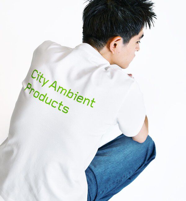 SHIPS「City Ambient Products: スタンダード ロゴ プリント Tシャツ」|Tシャツ・カットソー|ホワイト系
