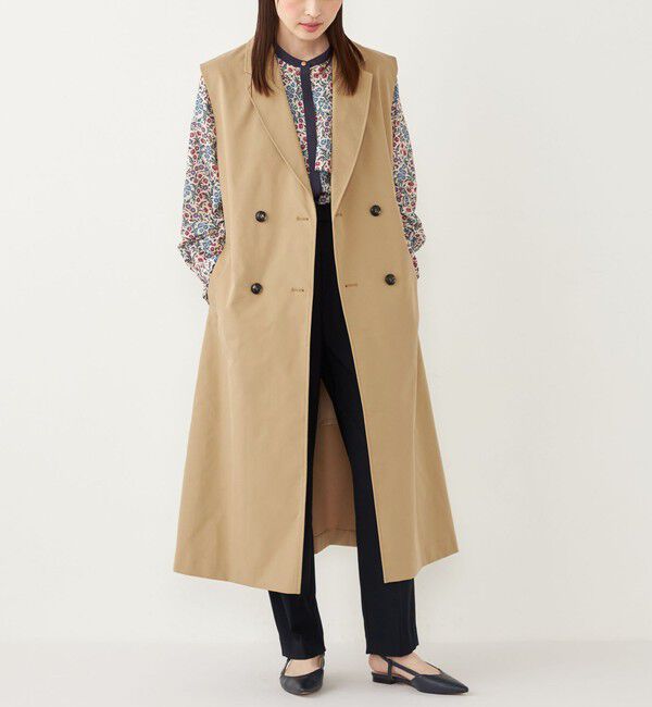 SHIPS Colors 「SHIPS Colors:〈手洗い可能〉トレンチ 2WAY ジレ ワンピース」|ジャンパースカート|ベージュ