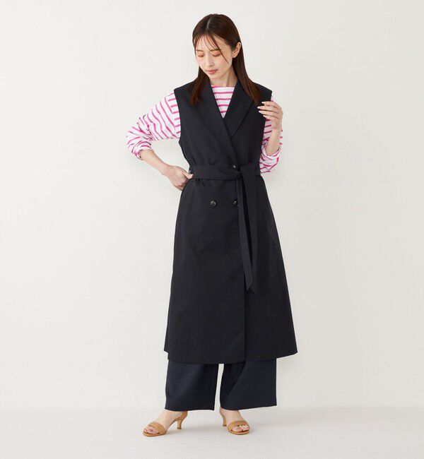SHIPS Colors 「SHIPS Colors:〈手洗い可能〉トレンチ 2WAY ジレ ワンピース」|ジャンパースカート|