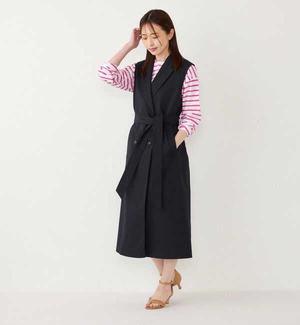 SHIPS Colors 「SHIPS Colors:〈手洗い可能〉トレンチ 2WAY ジレ ワンピース」|ジャンパースカート|