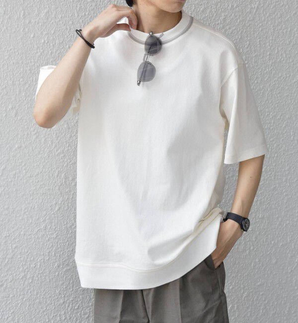 SHIPS any「SHIPS any:〈洗濯機可能〉エアロ スケープ メッシュ 鹿の子 リブ Tシャツ◆」|Tシャツ・カットソー|