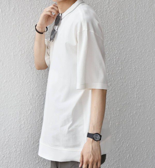 SHIPS any「SHIPS any:〈洗濯機可能〉エアロ スケープ メッシュ 鹿の子 リブ Tシャツ◆」|Tシャツ・カットソー|