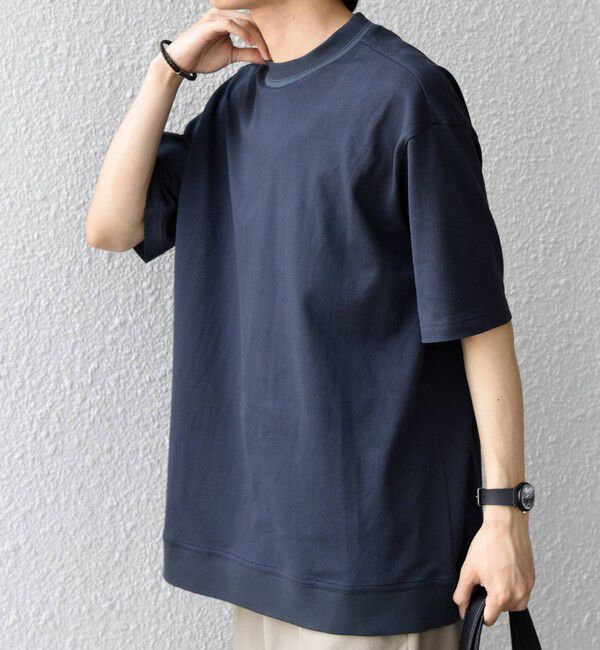 SHIPS any「SHIPS any:〈洗濯機可能〉エアロ スケープ メッシュ 鹿の子 リブ Tシャツ◆」|Tシャツ・カットソー|