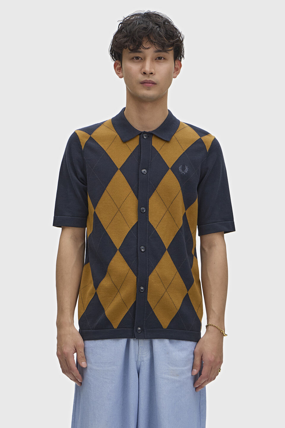 FRED PERRY 「Argyle Button Through Knitted Shirt アーガイルニットポロシャツ」|ポロシャツ|
