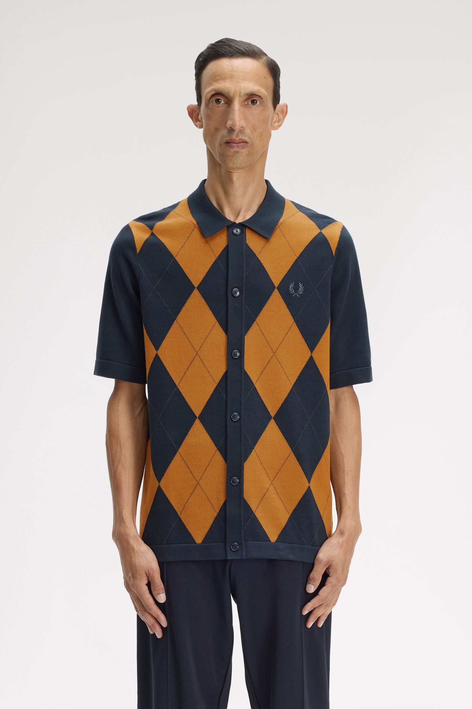 FRED PERRY 「Argyle Button Through Knitted Shirt アーガイルニットポロシャツ」|ポロシャツ|