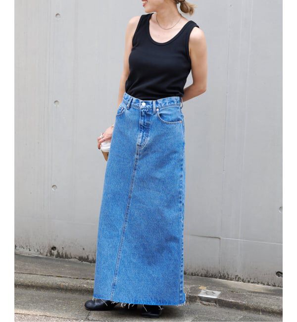 OUTDOOR PRODUCTS Usual Things「追加ULTデニムスリットリーンスカート」|スカート|