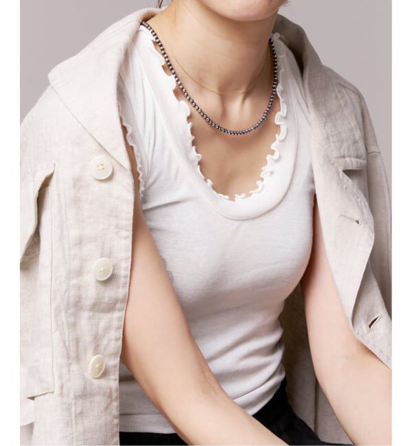 IENA LA BOUCLE「seamless basic./シームレスベーシック Flounce タンクトップ」|タンクトップ|