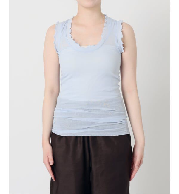 IENA LA BOUCLE「seamless basic./シームレスベーシック Flounce タンクトップ」|タンクトップ|