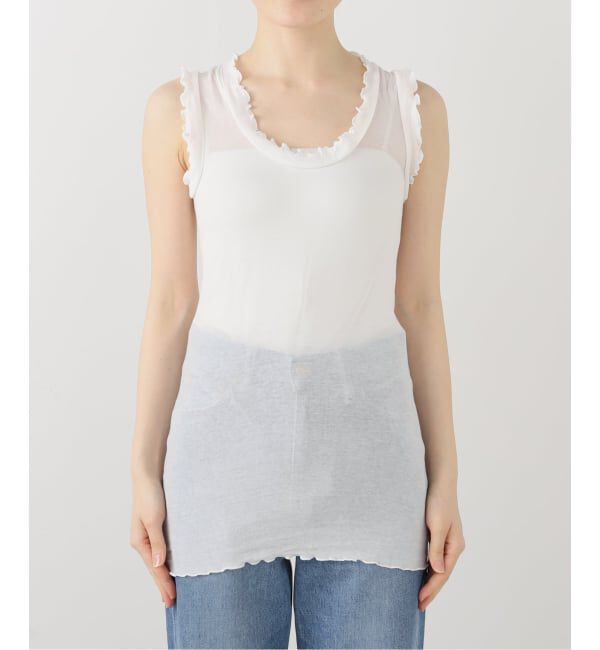 IENA LA BOUCLE「seamless basic./シームレスベーシック Flounce タンクトップ」|タンクトップ|
