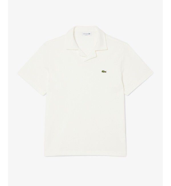 LACOSTE「コットン&times;リネン オープンカラーネックポロシャツ」|ポロシャツ|