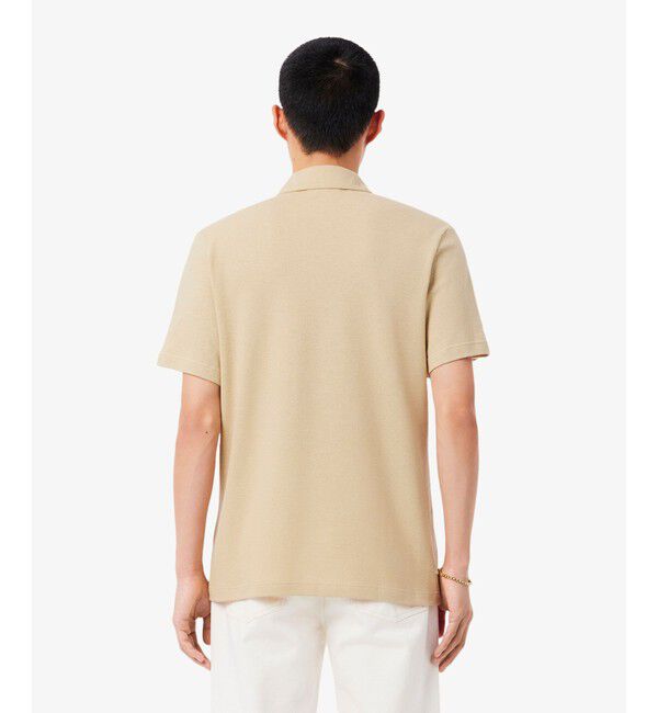 LACOSTE「コットン&times;リネン オープンカラーネックポロシャツ」|ポロシャツ|