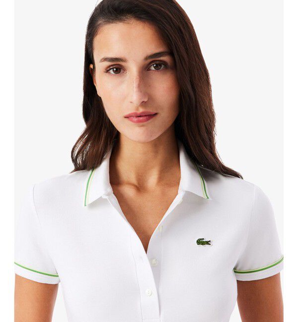 LACOSTE「カラー＆カフスラインスリムフィットポロシャツ」|ポロシャツ|