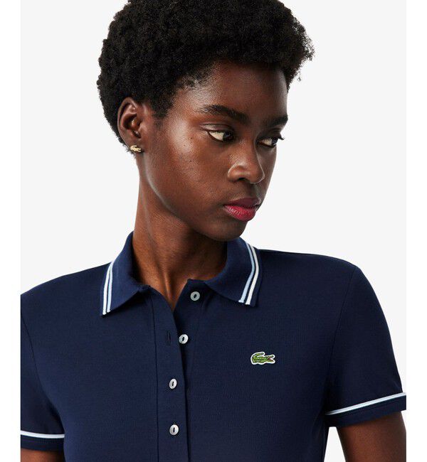 LACOSTE「カラー＆カフスラインスリムフィットポロシャツ」|ポロシャツ|