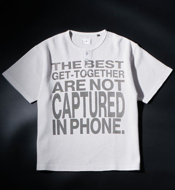  「メッセージワッフルヘンリーS/S TEE」|Tシャツ・カットソー|グレー