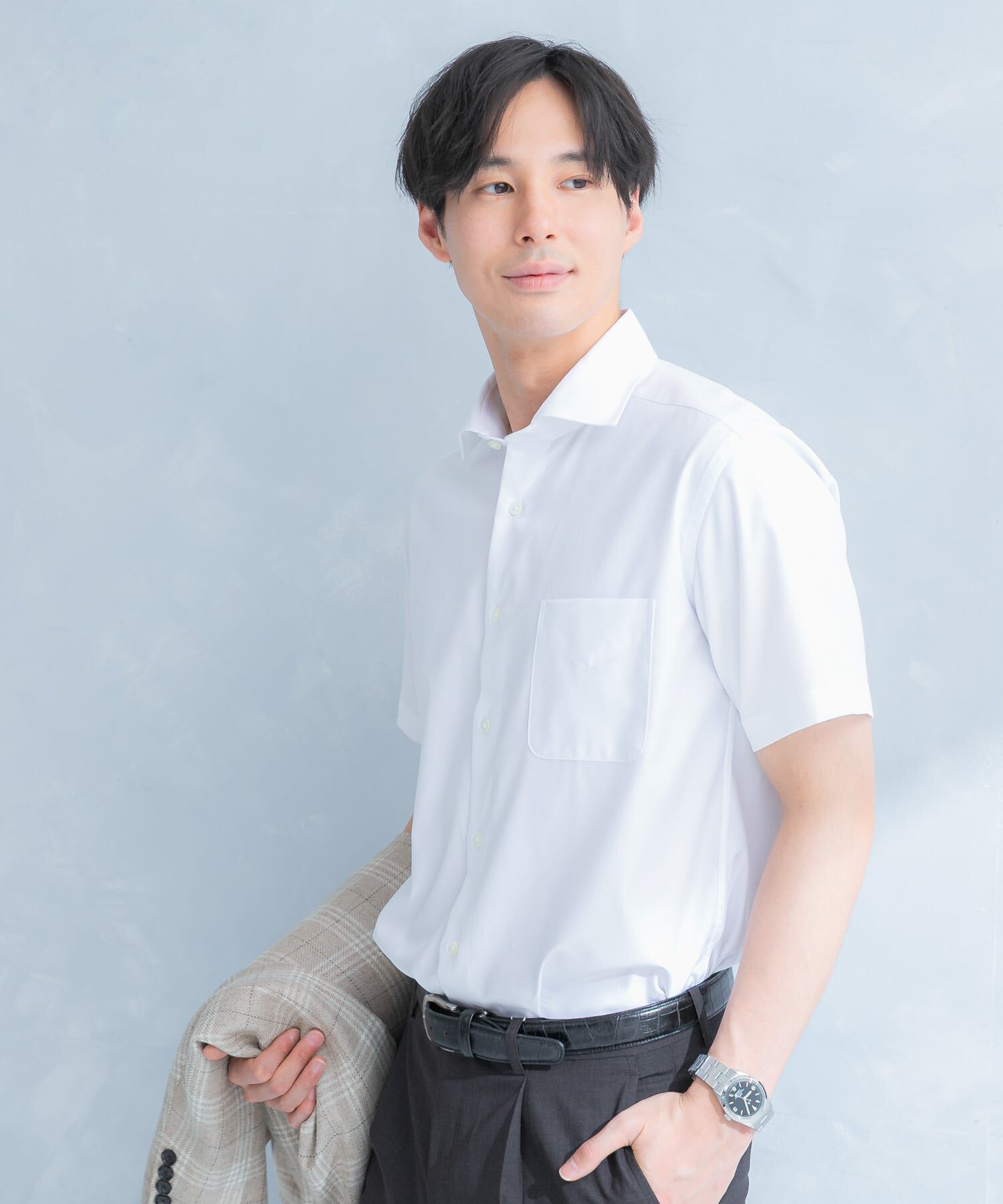 URBAN RESEARCH DOORS「LIFE STYLE TAILOR　セミワイド半袖シャツ」|シャツ・ブラウス|