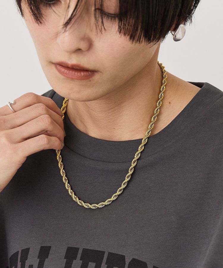 AMERICAN HOLIC「【ステンレス】ツイストチェーンネックレス」|ネックレス|Gold