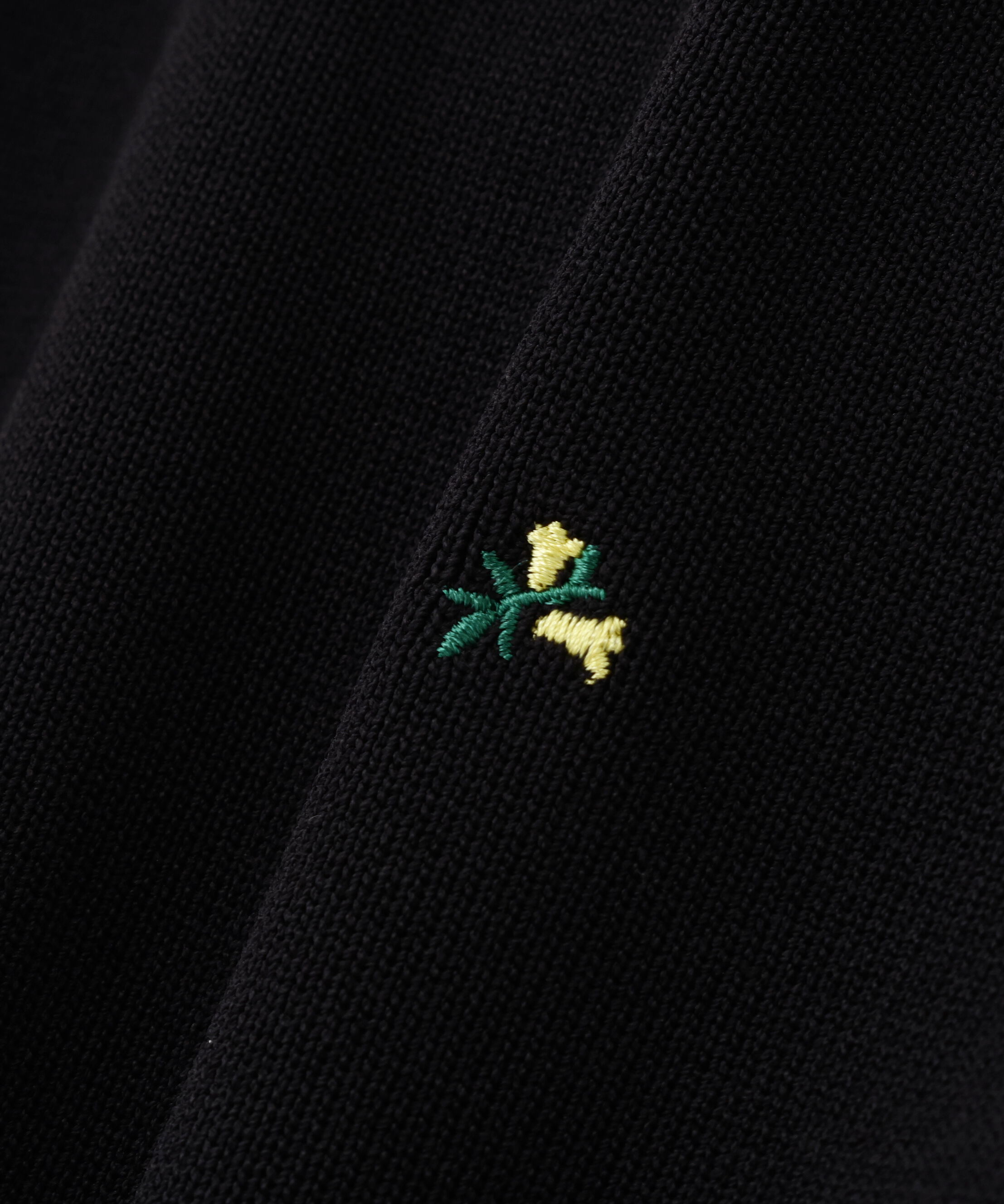  「ポロカラーフラワー刺繍ニット」|ニット・セーター|