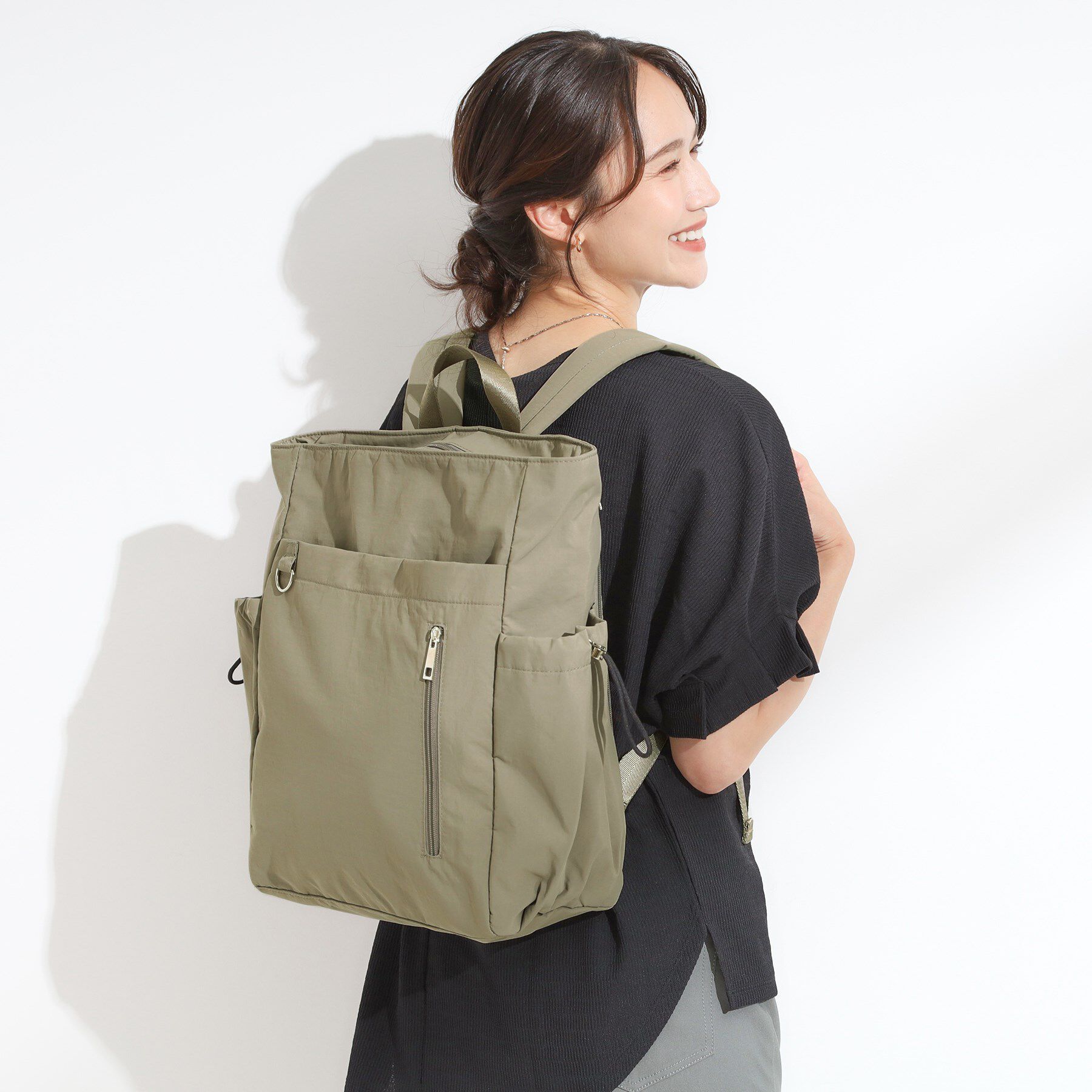 SHOO･LA･RUE「【撥水】トートにもなる2WAYリュック」|リュック|グレー(012)