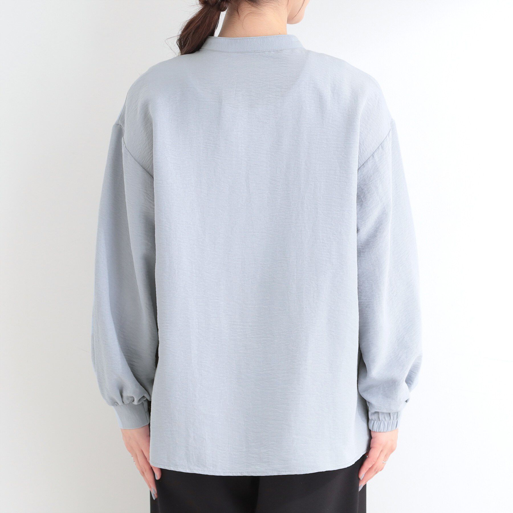 SHOO･LA･RUE「【S-LL】程よい甘さが魅力 ギャザー切り替えフリルシャツ」|シャツ・ブラウス|