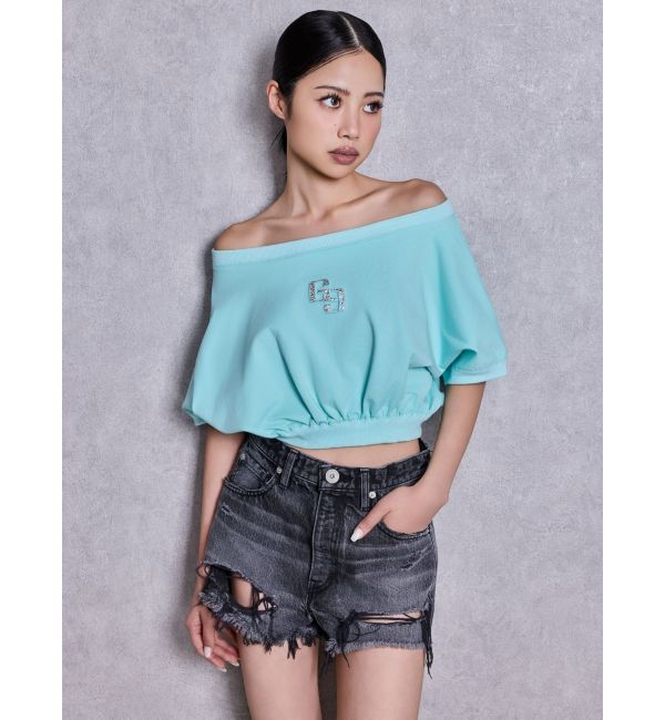 GYDA「GGエンボスオフショルトップス」|Tシャツ・カットソー|