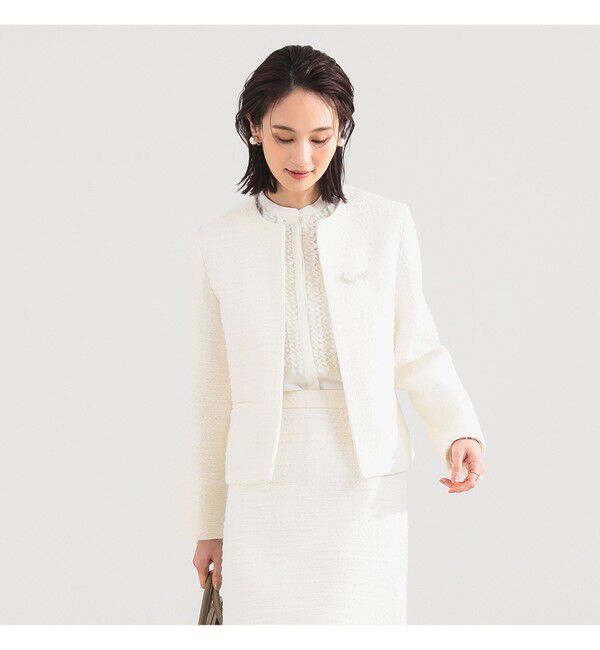 Demi-Luxe BEAMS 「ツイード クルーネック ジャケット＊」|ダッフルコート|
