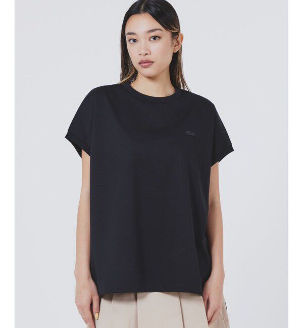 LACOSTE「【オンライン限定】LACOSTE オーバーサイズ フレンチスリーブ サイドスリット クルーネックTシャツ」|Tシャツ・カットソー|