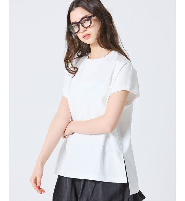 LACOSTE「【オンライン限定】LACOSTE オーバーサイズ フレンチスリーブ サイドスリット クルーネックTシャツ」|Tシャツ・カットソー|
