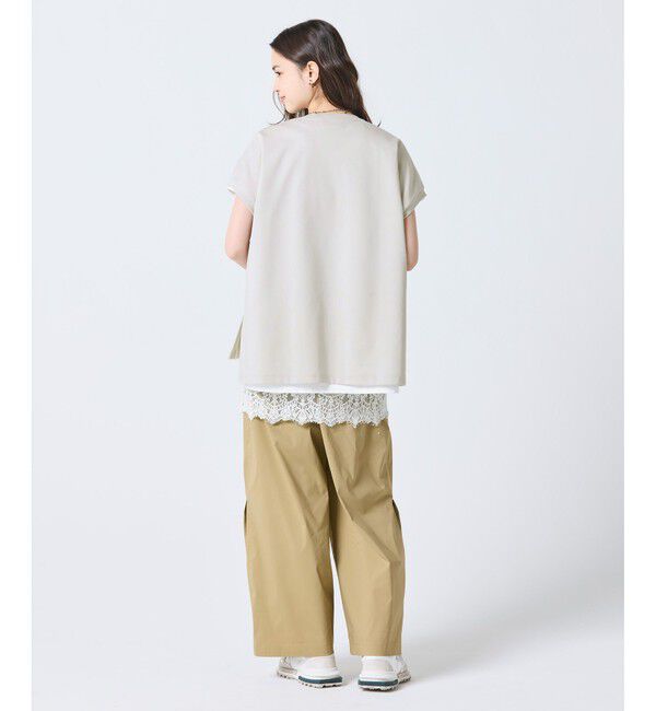 LACOSTE「【オンライン限定】LACOSTE オーバーサイズ フレンチスリーブ サイドスリット クルーネックTシャツ」|Tシャツ・カットソー|