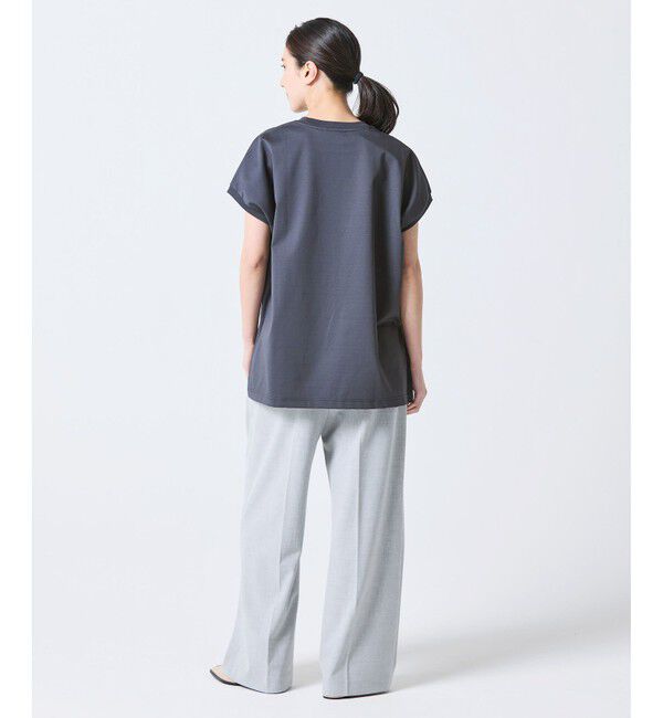 LACOSTE「【オンライン限定】LACOSTE オーバーサイズ フレンチスリーブ サイドスリット クルーネックTシャツ」|Tシャツ・カットソー|