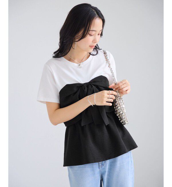 VIS「美easyリネンライクリボンビスチェトップス/イージーケア・接触冷感・セットアップ対応」|Tシャツ・カットソー|