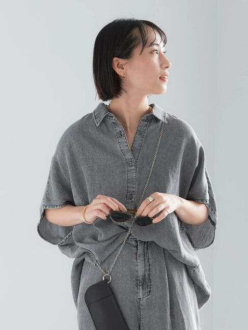 Te chichi「ウォッシュデニムライクドルマンシャツ(セットアップ可)」|シャツ・ブラウス|