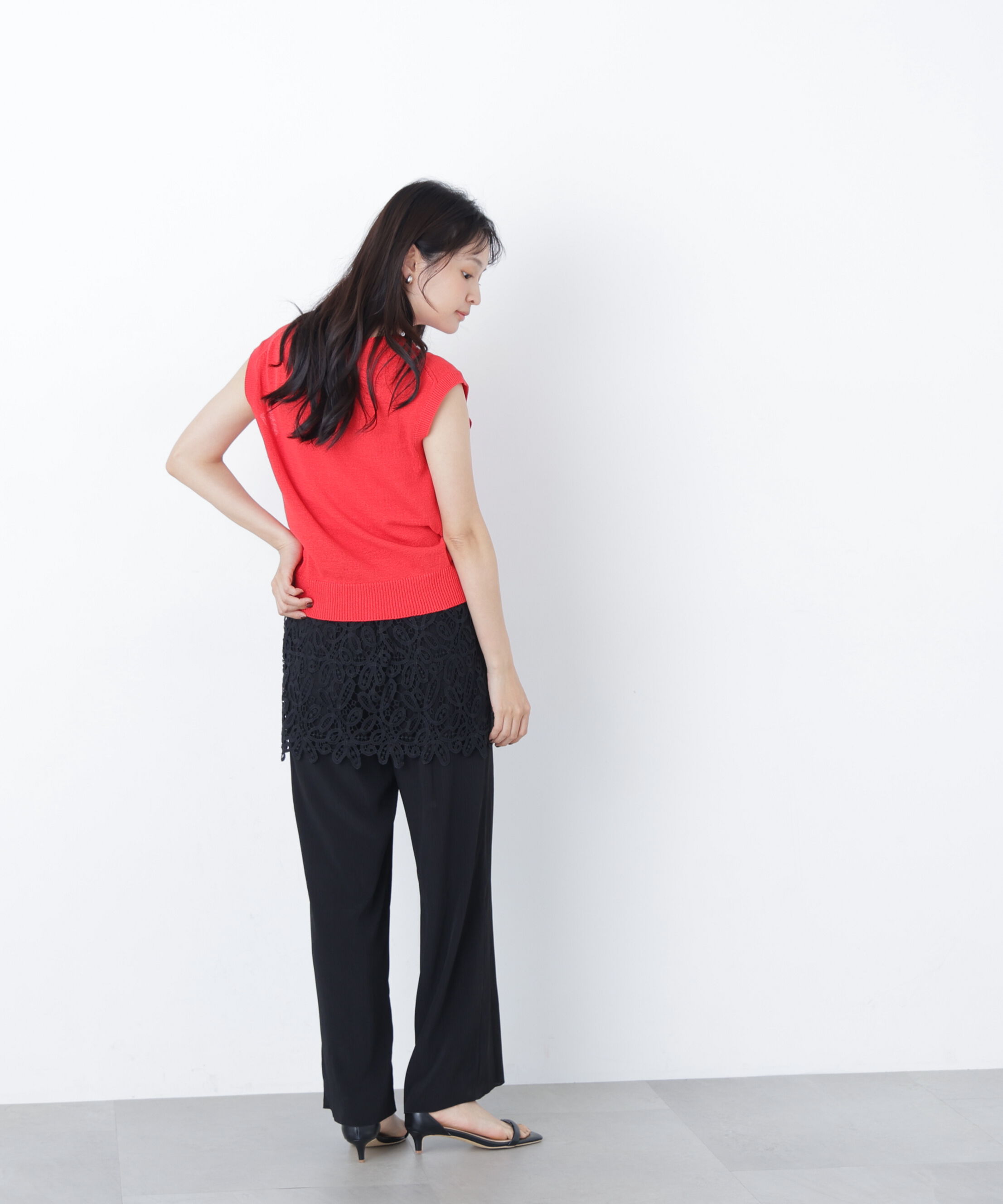  「レースレイヤード楊柳パンツ」|その他|