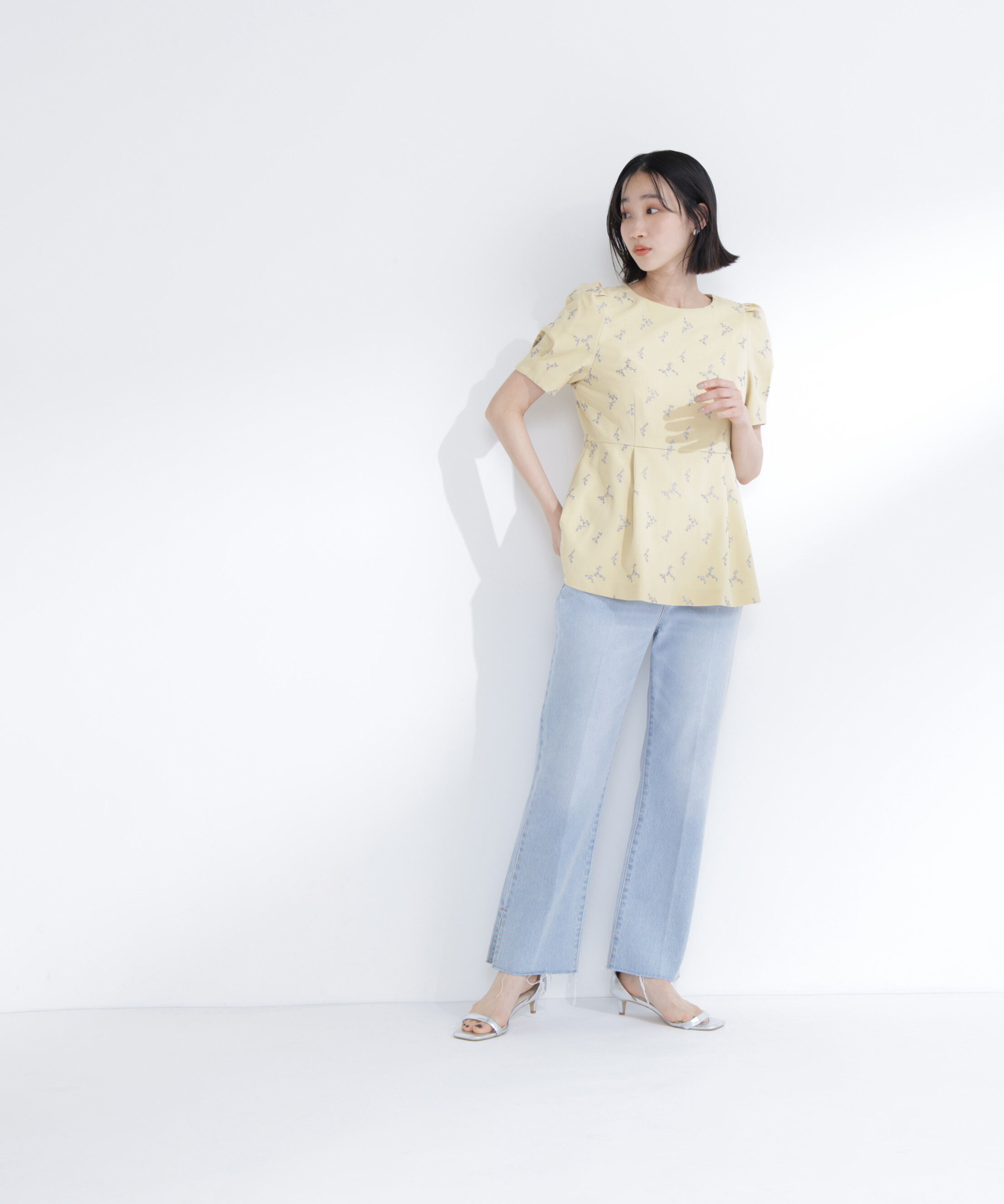  「ラメ刺繍ペプラムブラウス」|シャツ・ブラウス|