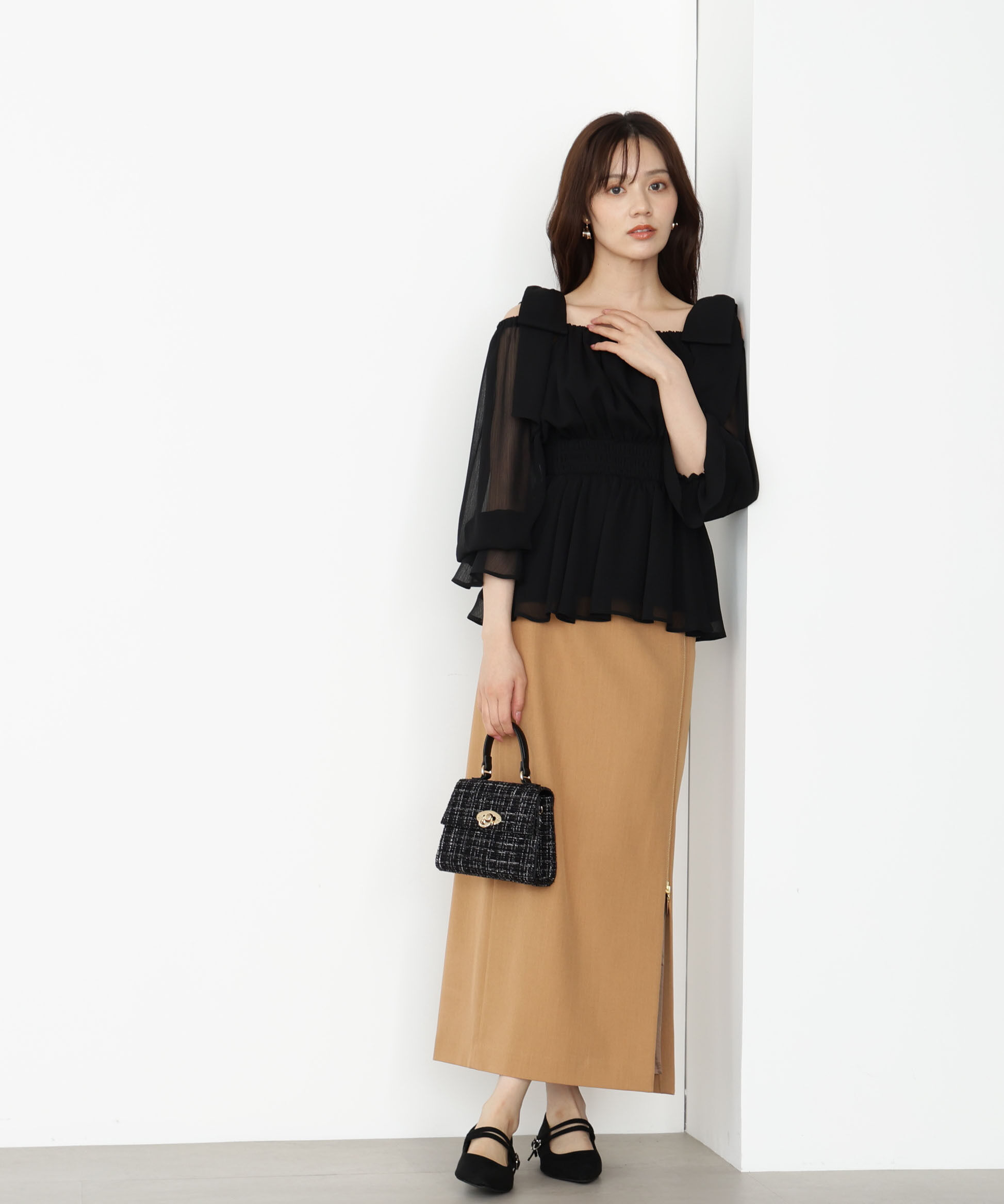 PROPORTION BODY DRESSING「ショルダーリボンシャーリングブラウス　25AW」|シャツ・ブラウス|