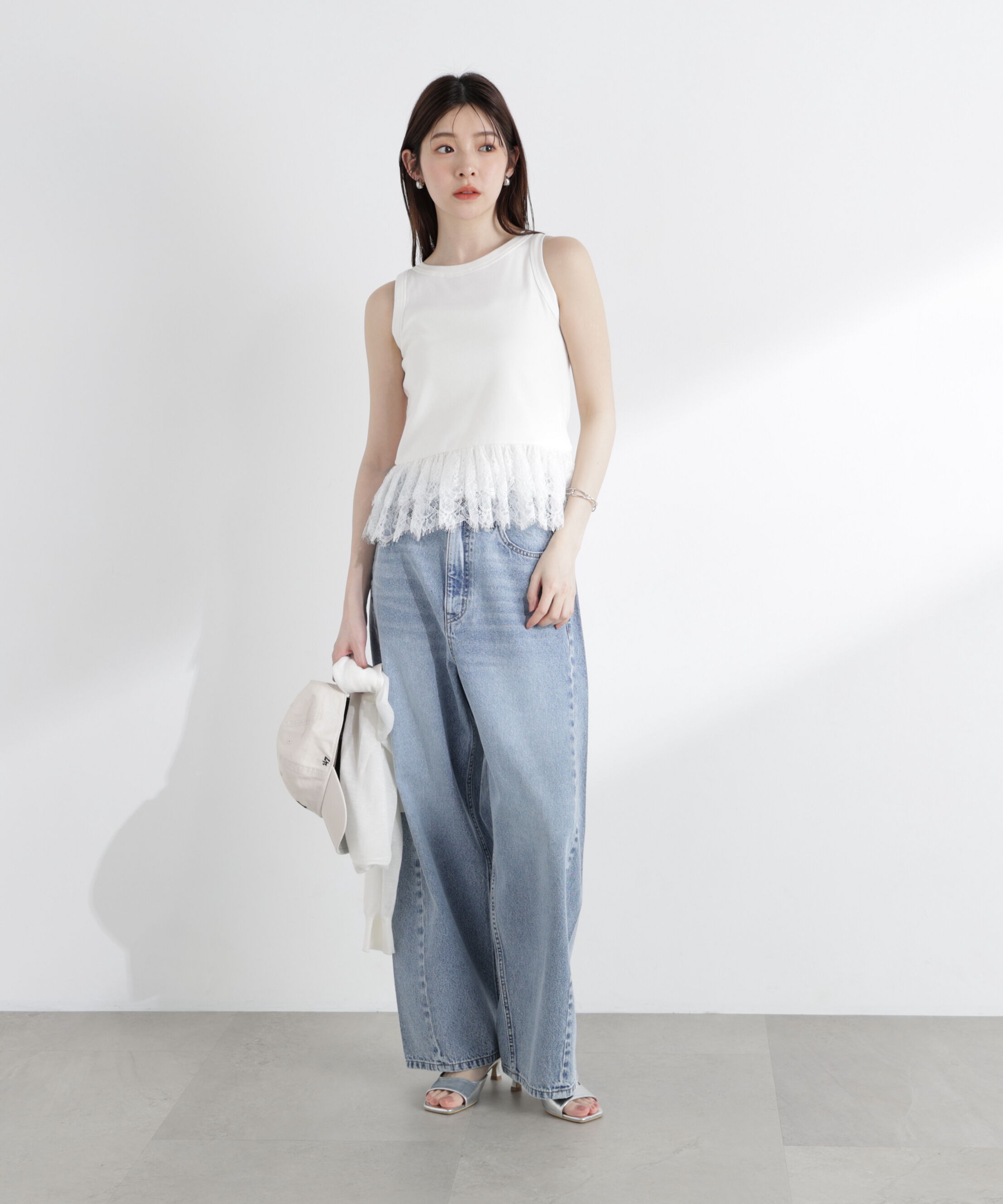 PROPORTION BODY DRESSING「〈a/mie〉レースペプラムタンク」|Tシャツ・カットソー|