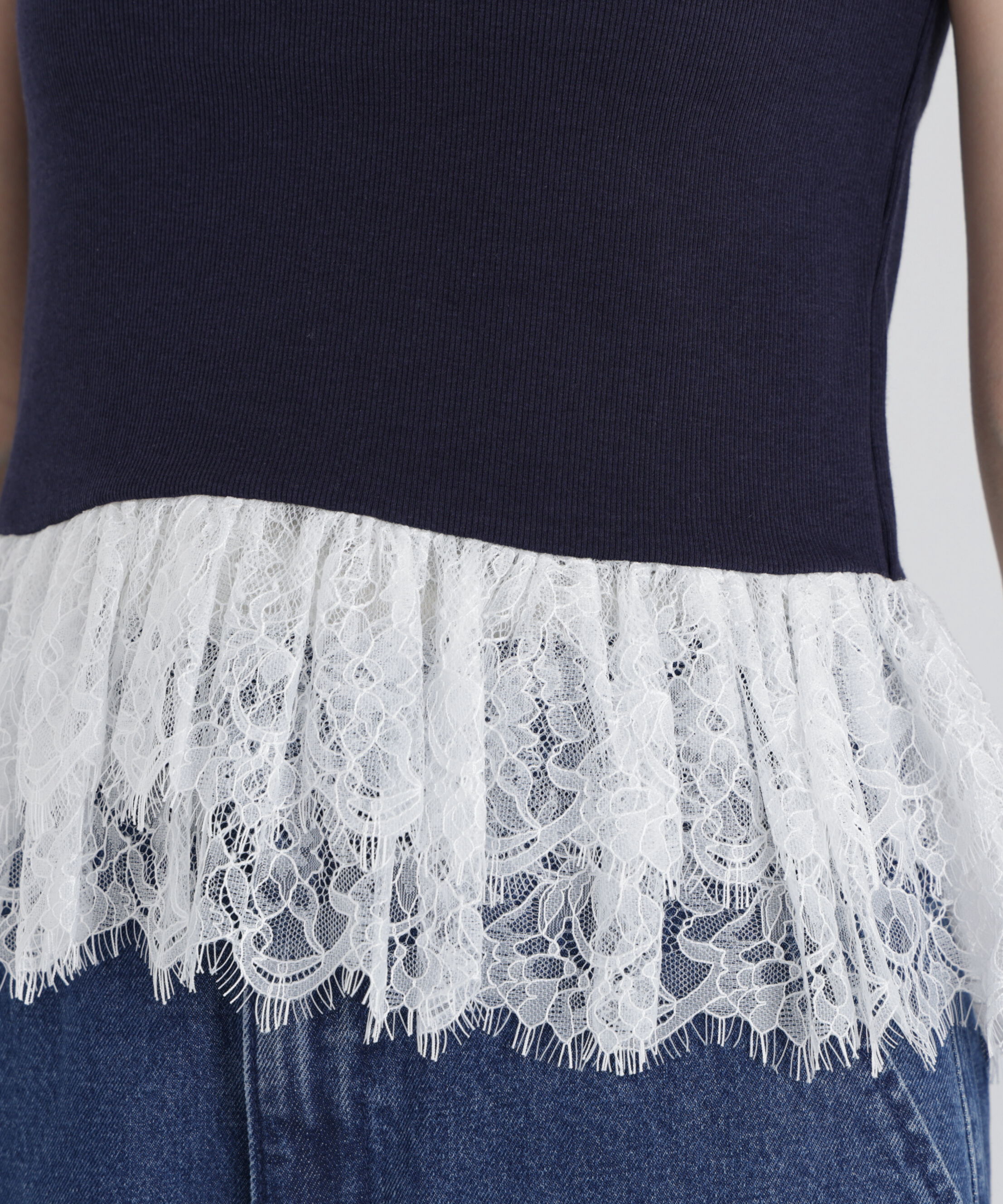 PROPORTION BODY DRESSING「〈a/mie〉レースペプラムタンク」|Tシャツ・カットソー|