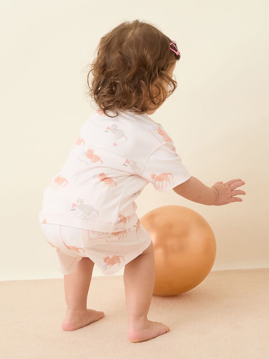 GELATO PIQUE KIDS & BABY「【BABY】シーサイドキャット柄ショートパンツ」|その他ベビーウェア|