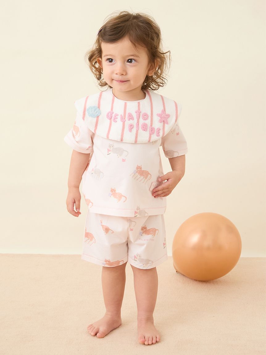 GELATO PIQUE KIDS & BABY「【BABY】ストライプパイルスタイ」|スタイ|
