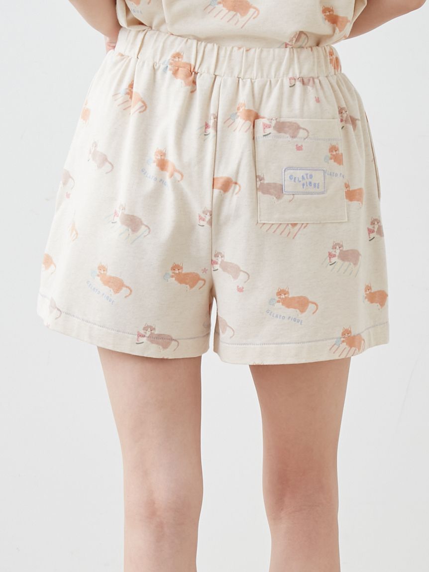 gelato pique「シーサイドキャット柄ショートパンツ」|ルームウェア|