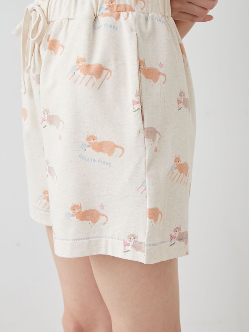 gelato pique「シーサイドキャット柄ショートパンツ」|ルームウェア|