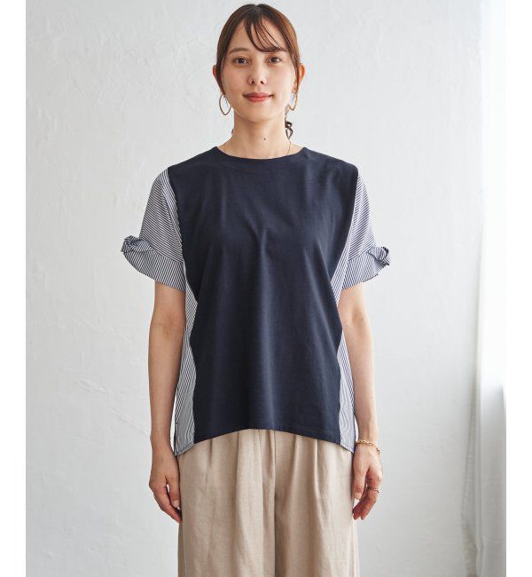 ikka「【接触冷感】異素材切り替えプルオーバー」|その他|