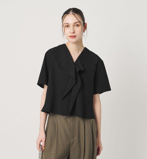 BEAUTY&YOUTH UNITED ARROWS「ソリッド&ストライプ ラッフル シャツブラウス ウォッシャブル」|シャツ・ブラウス|