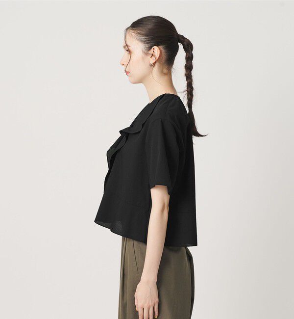 BEAUTY&YOUTH UNITED ARROWS「ソリッド&ストライプ ラッフル シャツブラウス ウォッシャブル」|シャツ・ブラウス|