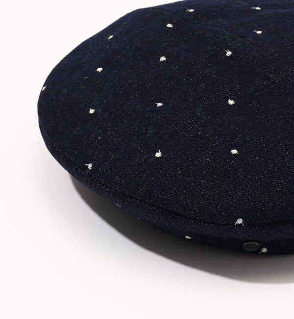 TOMORROWLAND GOODS「MAISON MICHEL New Billy Denim ドットエンブロイダリーベレー」|ハンチング・ベレー帽|