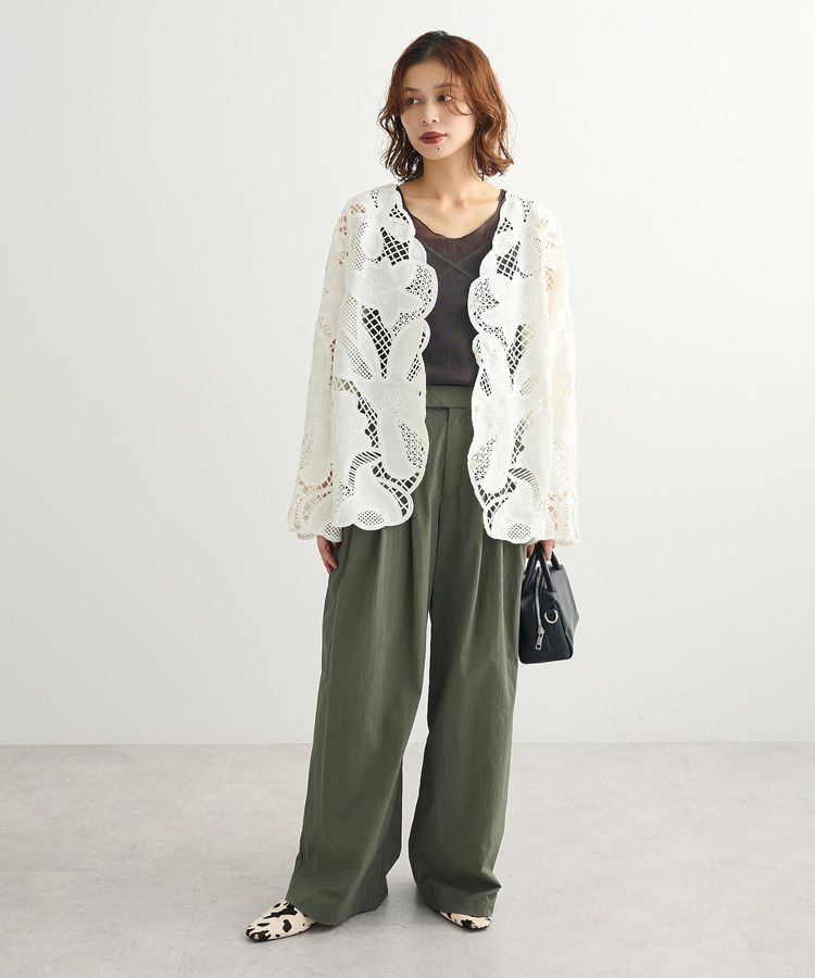 Green Parks「・ELENCARE DUE レーシーカーディガン」|カーディガン|
