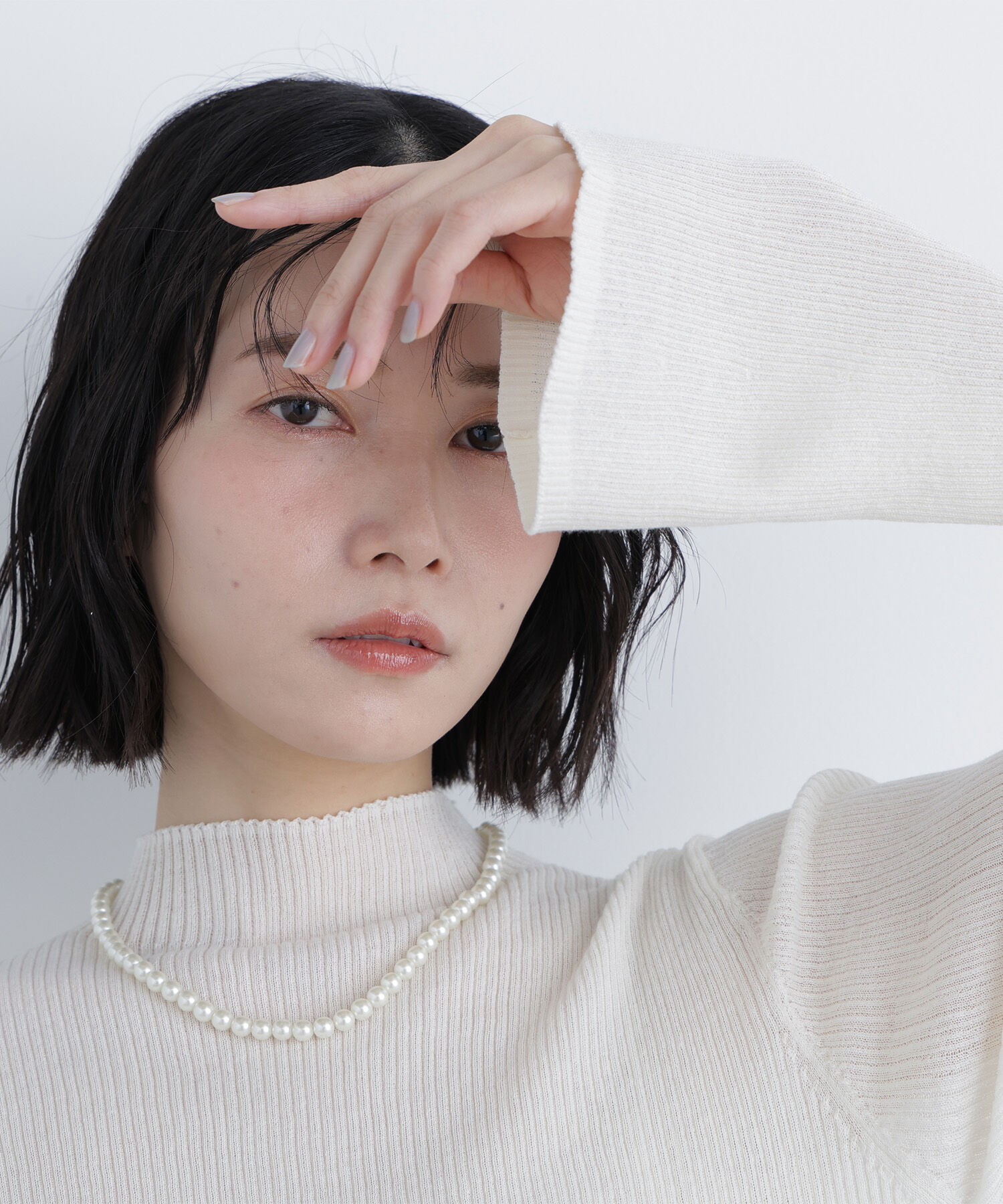  「〈N.〉シアーリブニット」|ニット・セーター|オフホワイト1