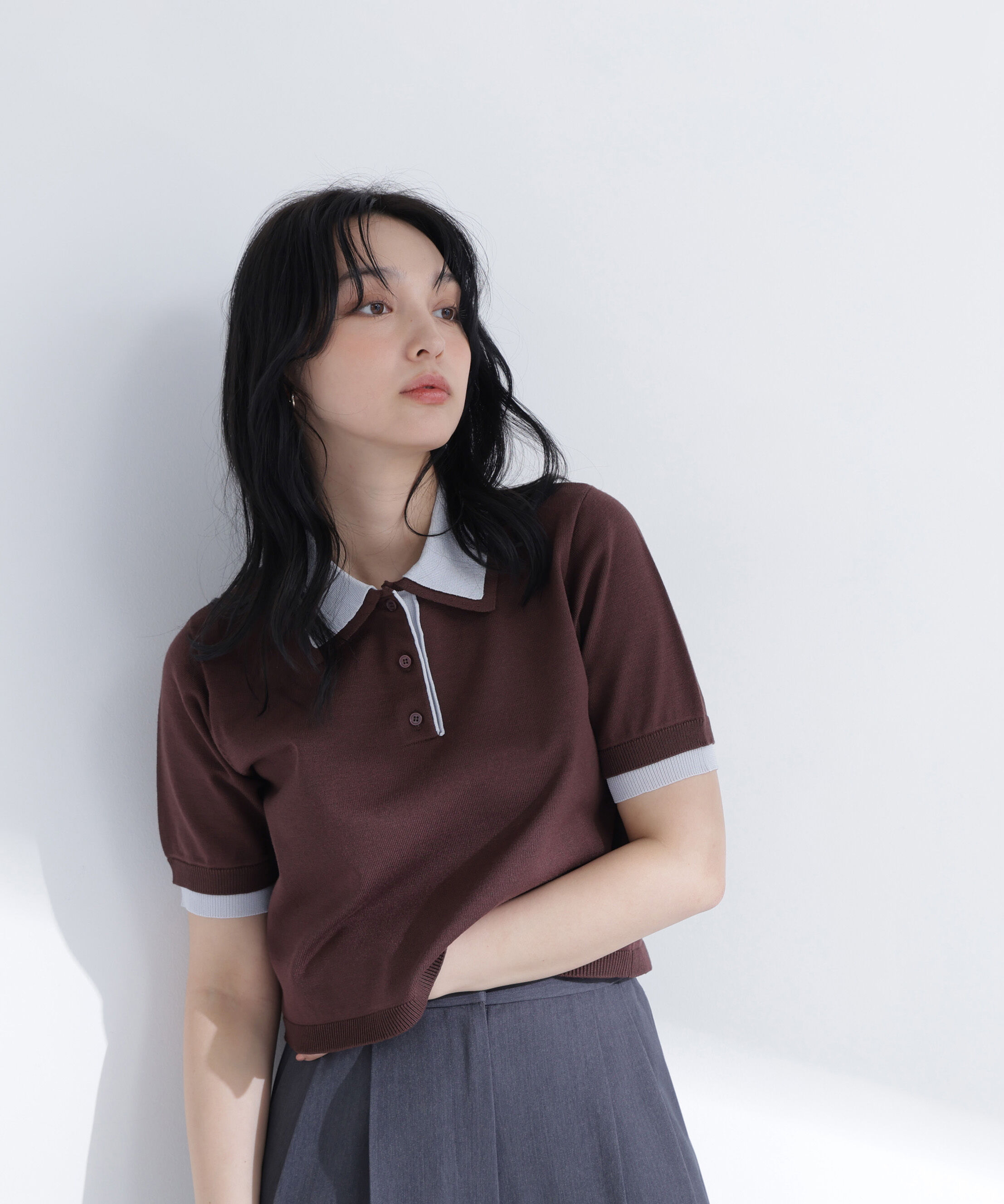  「ダブルカラーポロニット」|ニット・セーター|