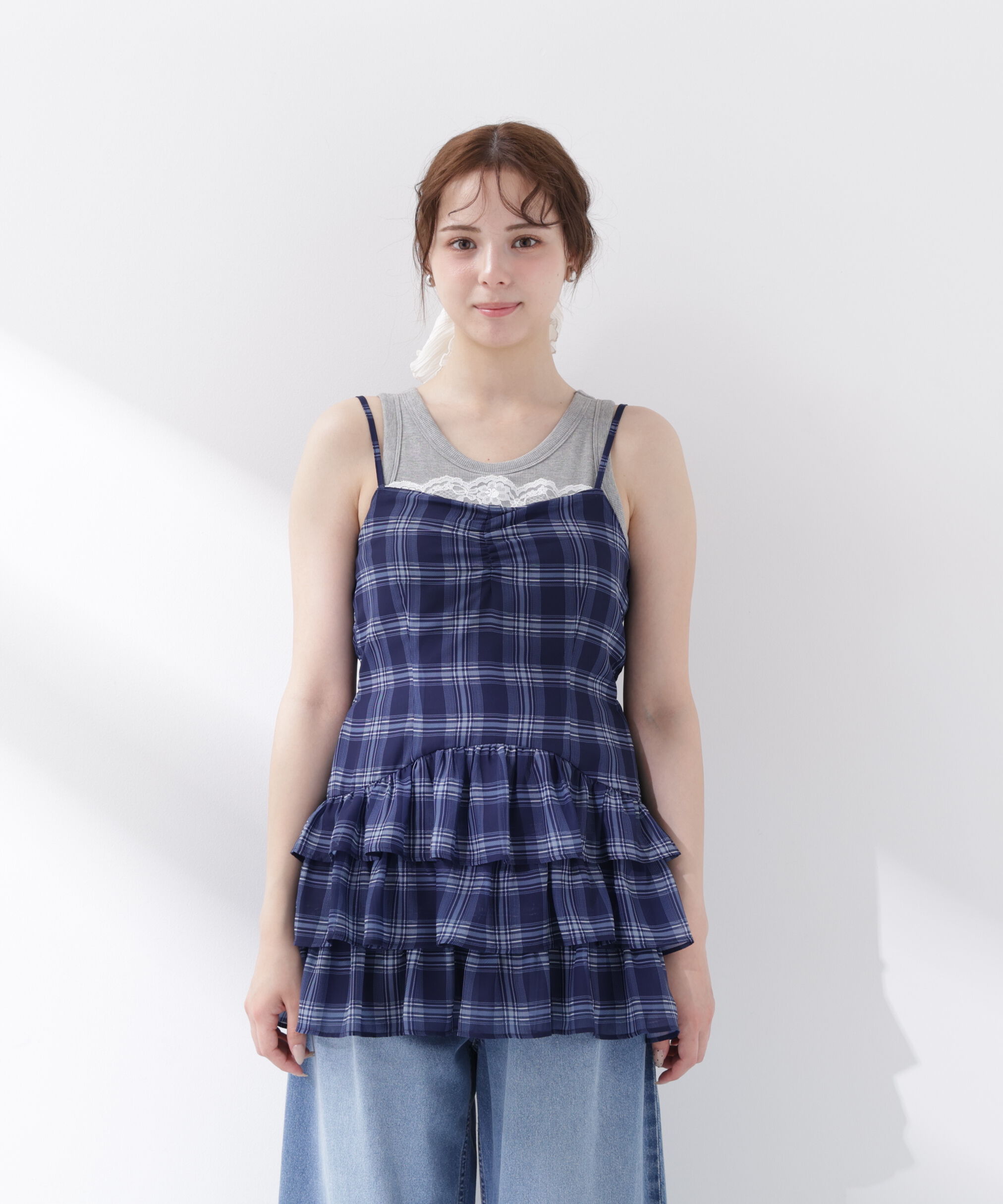 PROPORTION BODY DRESSING「＜青島心さんコラボ＞チェックチュニック」|シャツ・ブラウス|
