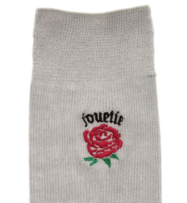 jouetie「【jouetie&times;靴下屋】刺繍ラメリブハイソックス」|ソックス|